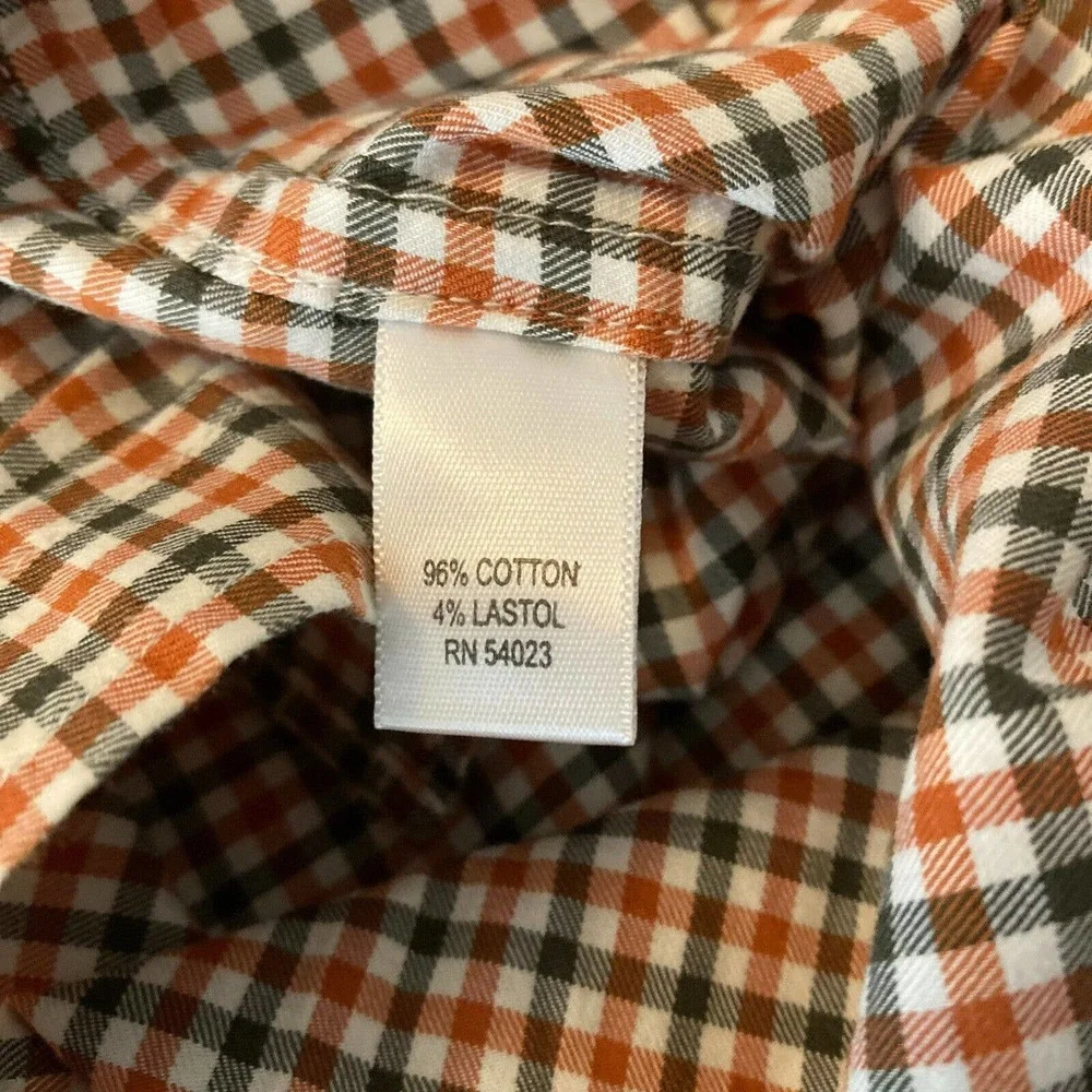 Banana Republic‎ Shirt Mens Sz XL 17 17.5 Button Down Beige Check Cotton Dress
